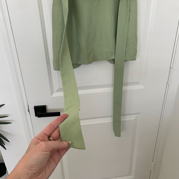 ZARA Mint Green Tuxedo Collar Vest – Size Small, Co-Ord Set Top - Picture 7 of 10